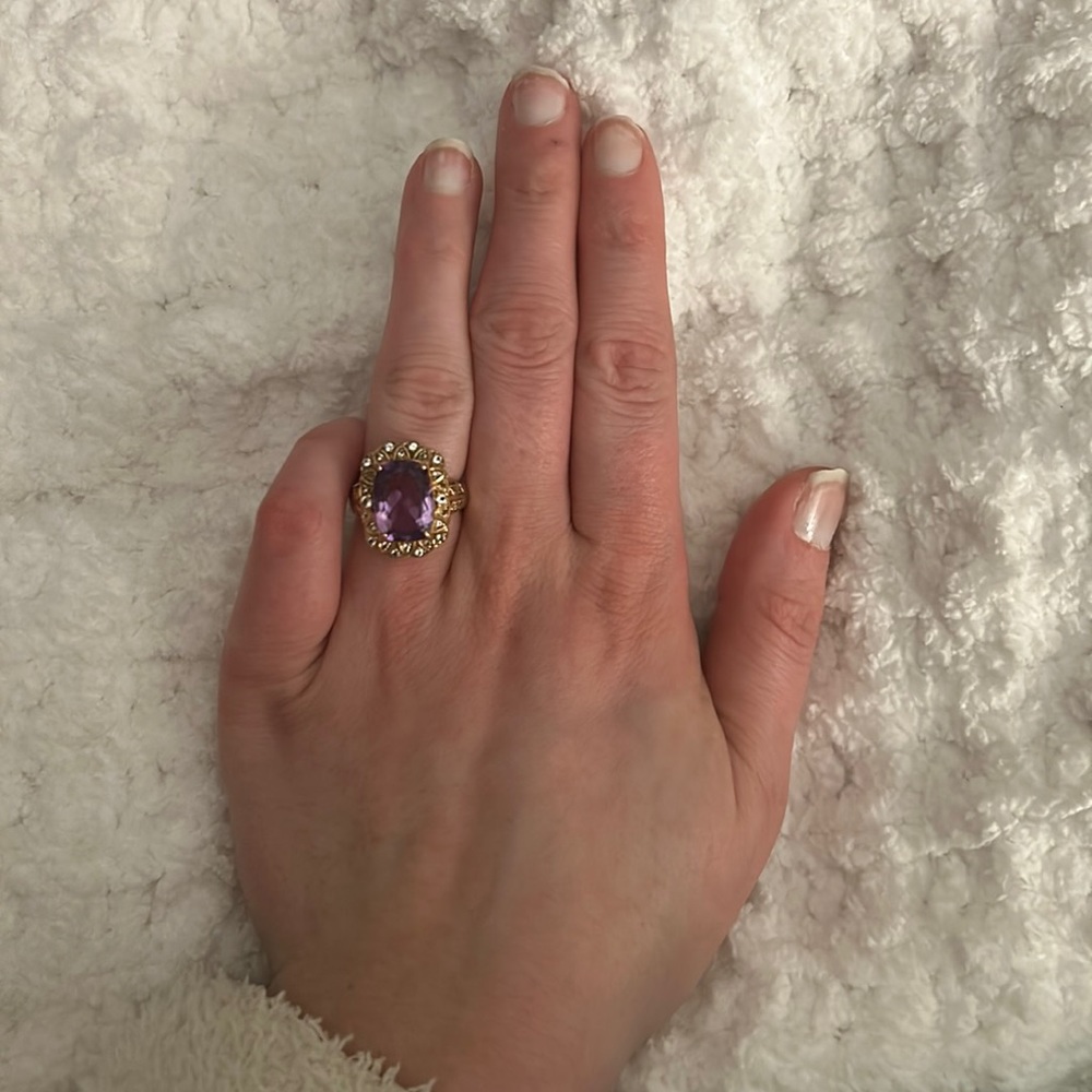 Statement Amethyst Ring - Size 7 - image 4